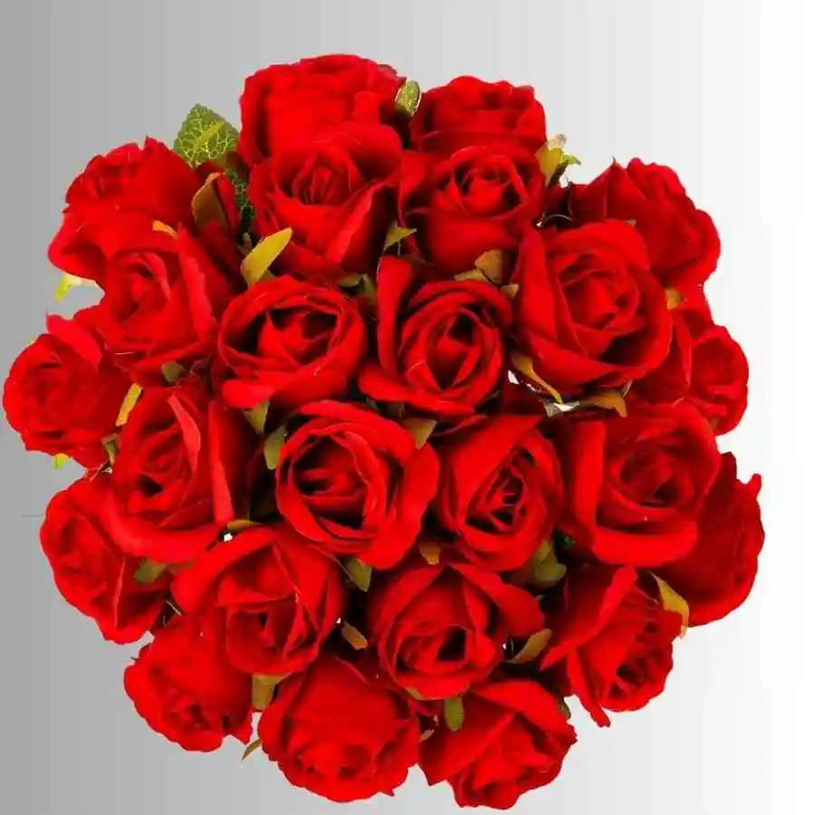 Ramo Buchon Houston Artificial Red Roses 24 Heads - Ramo Buchon